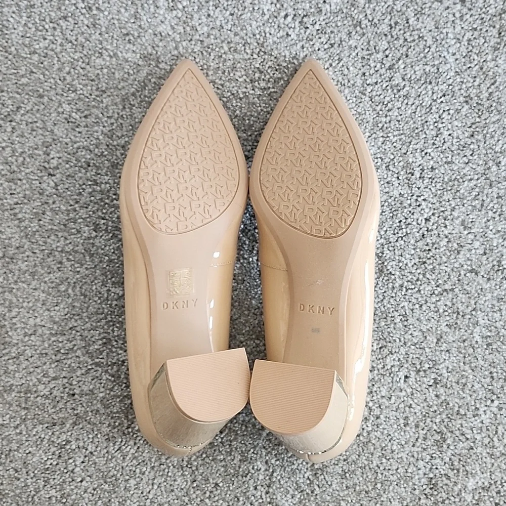 DKNY Patent Leather Nude Block Heels - Picture 4 of 8